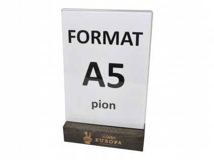 Stojan z plexiskla na leták, drevený stojan A5_0