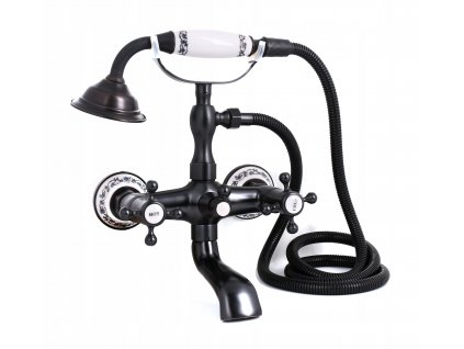 RETRO BATHTUBOVÁ BATÉRIA ČIERNA SPRCHOVÁ ROYALNÁ HADICA_0