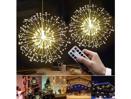 HVIEZDOVÁ VÝBUHOVÁ GUĽA BATÉRIE MIKRO LED SVIETIDIEL_0