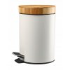 Kovový moderný bambusový kôš 3l biely_1