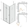 MEXENOVÁ SPRCHOVÁ KABÍNA LIMA 90 x 90 cm SKLO 6 mm_3