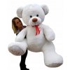 Maskot veľký medveď so srdcom 190 cm plyšový BIELY