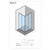 Štvorcový sprchový kút Multi 90 x 90, čierne plexisklo, výška 180_3