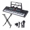 KEYBOARD EDUKACYJNY 61 KLAWISZY DLA DZIECI MIKROFON STATYW STOJAK ZESTAW
