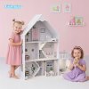 DUZY DOMEK DLA LALEK DREWNIANY KINDERPLAY LED WILLA XXL 118CM MEBLE GARAZ Marka Kinderplay