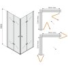 MEXEN LIMA DUO sprchovací kút 90 x 80 SKLO 6_3