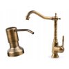 RETRO faucet kuchynský faucet staré zlato + dávkovač_0