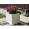 Kvetináč na terasu - Kvetina pot frost-rezistentný štvorcový biely veľký 40x40 hit_2