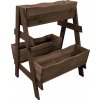 Kvetináč na terasu - Drevený kaskádový box (2-horizontálny) hnedý 67cm_2