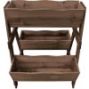 Kvetináč na terasu - Drevený kaskádový box (2-horizontálny) hnedý 67cm_3