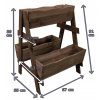 Kvetináč na terasu - Drevený kaskádový box (2-horizontálny) hnedý 67cm_5
