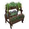 Kvetináč na terasu - Drevený kaskádový box (2-horizontálny) hnedý 67cm_6