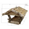 Vtáčia búdka, krmitko, domček - Veľký drevený podávač vtákov so stojanom. Br_4