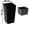Kvetináč na terasu - Vysoký kvetináč s čiernym leskovou kazetou H 570 mm_1