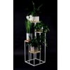 Stojan na kvety - Kvetinový stojaci podkrovie priemyselné stojan biele_1