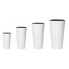 Kvetináč na terasu - Sada 4 lesklých, bielych hrncov TUBUS SLIM_10