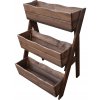 Kvetináč na terasu - Drevený kaskádový box (3-horizontálny) hnedý 67cm_2