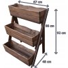 Kvetináč na terasu - Drevený kaskádový box (3-horizontálny) hnedý 67cm_3