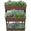 Kvetináč na terasu - Drevený kaskádový box (3-horizontálny) hnedý 67cm_6