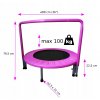 Vnútorná detská trampolína, 90 cm, ružová_2