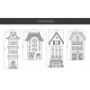 Samolepky na stenu DOMY domy, mesto, maľované_3