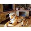 TIGER VEĽKÉ PLYŠOVÉ AKO JASNÝ HNEDÁ BIELA 100+55 cm_2