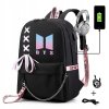 Školská taška, batoh - Dievčatá BTS školský batoh s USB reťazcom_0