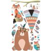 Nálepka na stenu BEAR FOX OWL DEER Indian XXL_10