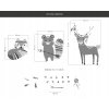 Nálepka na stenu BEAR FOX OWL DEER Indian XXL_1