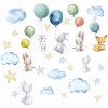 Nálepky pre deti králiky oblaky SET 75x150_0