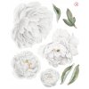 Samolepka na stenu PEONIES kvety !!! B. veľká súprava_12