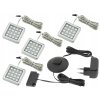 Osvetlenie nábytku LED pás - KPL 4x SQUERE ZIMNA lampa podszafkowa LED+zasilcz_2
