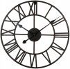 Čierne nástenné hodiny Retro Loft, 80 cm