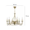 ŠTÝLOVÝ Luster Świecznikowy TORI ZLATÉ 6 EMIBIG_7