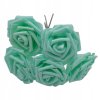 UMELÉ RUŽE kvety DIY TYRKYSOVÉ VEĽKÉ 8 cm 20 Ks._1