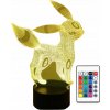 3D LED LAMPA POKEMON GO EVEE PIKACHU COLOR +DIAĽKOVÉ OVLÁDANIE