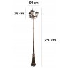 Stĺpíkové osvetlenie - Park Lampa Stojacia Lantern 3xE27 2,5 m_2