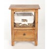 Drevený romantický nočný stolík v retro štýle_0