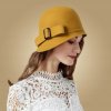 FASCINÁTORSKÝ Klobúk MUSTARD WOOL RETRO_0