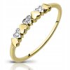Nezvyčajné Srdce Krúžok Zlato Kamienkami 333_1