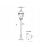 GARDEN lampa stojaca Retro Classic stĺpik 115cm_6