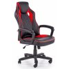 Kancelárske kreslo čierne a červené kožené sedadlá SKLOPNÉ cípe ostrova Baffin_0