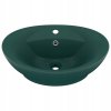Umývadlo -  Oválne umývadlo s prepadom, matné tmavozelené_2