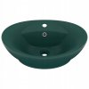 Umývadlo -  Oválne umývadlo s prepadom, matné tmavozelené_0