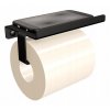 Držiak papiera Držiak na toaletný papier čierny s poličkou_0