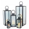 Svietník, lampáš - LANTERNS LANTERNS CANDLESTICKS 5 kusov čierna oceľ_0