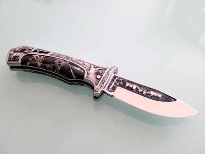 Zavírací nůž s rukojetí zdobenou italským mramorem Portoro