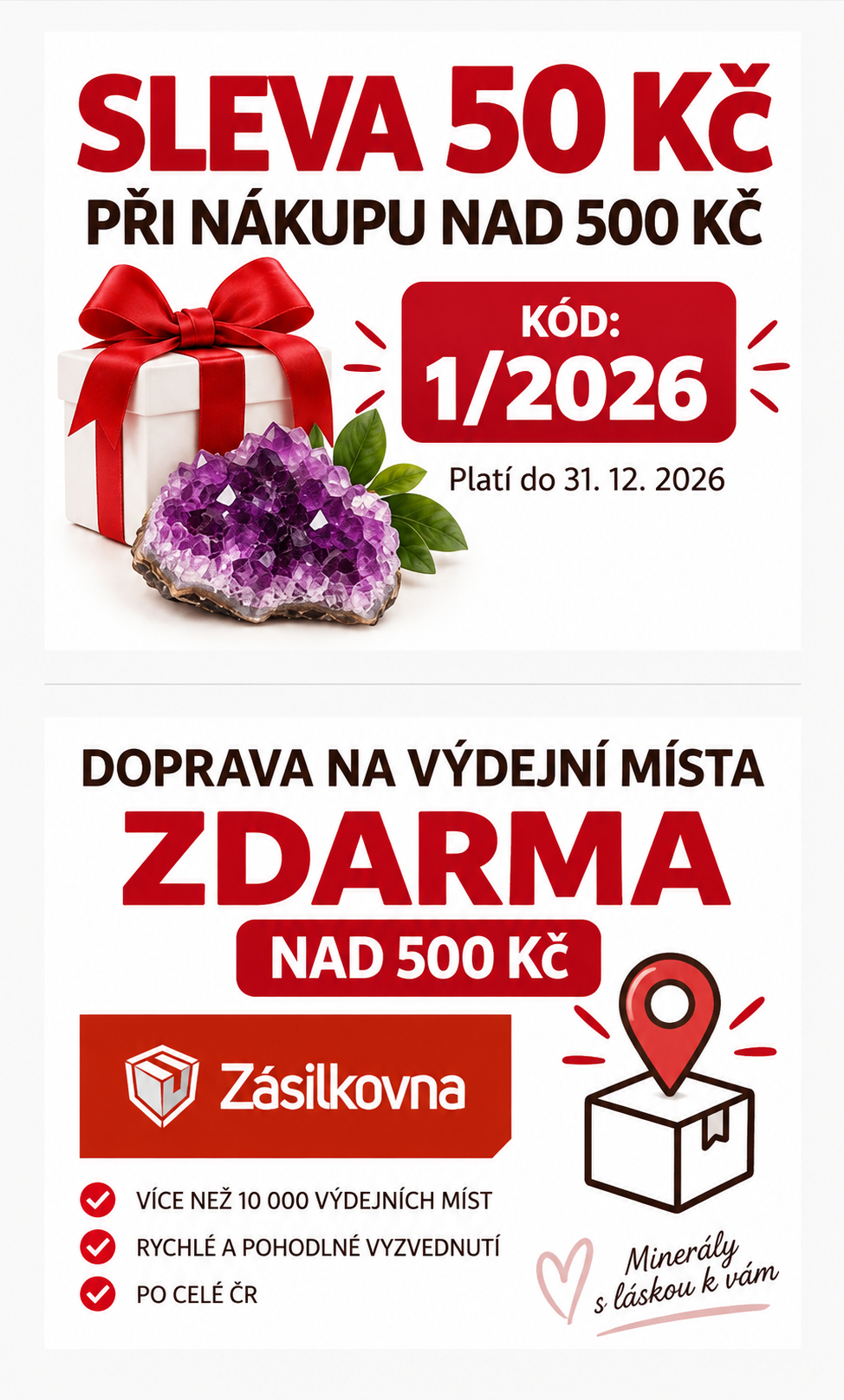 Doprava zdarma na výdejní místa nad 500 Kč