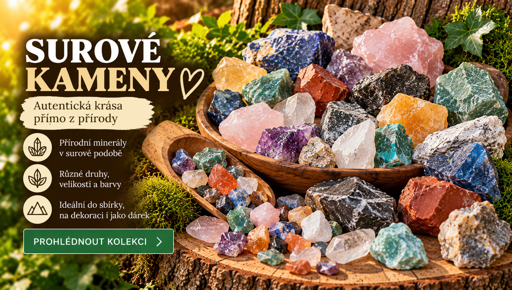 Surové přírodní kameny – široký výběr minerálů