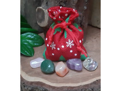 Originální VÁNOČNÍ DÁREK- Oblíbené polodrahokamy pro štěstí v dárkovém pytlíku